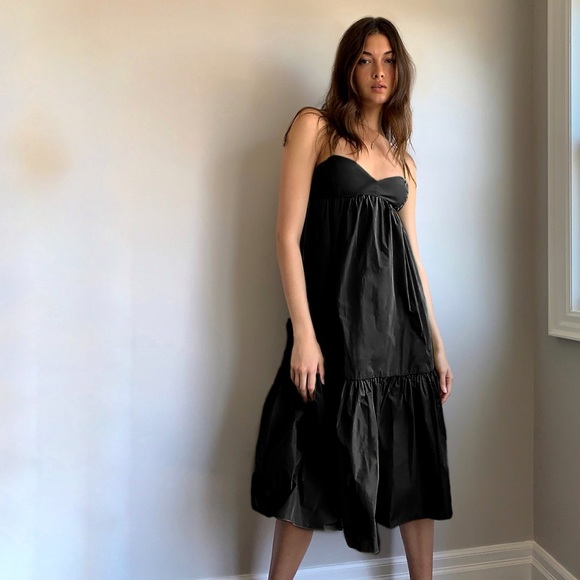 Aritzia | Wilfred | Parable Tiered Midi Dress in Black Size S